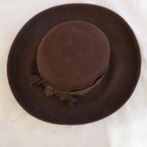 Women Brown Wide Brim Fedora